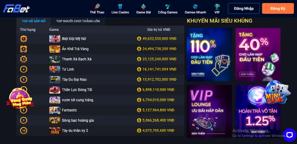 Cá cược thể thao trực tuyến tại Win68